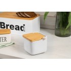 ARDESTO Цукорниця Midori 12х12х11см, 840мл, кераміка, бамбук, біла ARDESTO Цукорниця Midori 12х12х11см, 840мл, кераміка, бамбук, біла