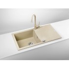 Deante Мийка кухонна Evora, граніт, прямокутник, з крилом, 780х440х193мм, чаша - 1, накладна, пісок Deante Мийка кухонна Evora, граніт, прямокутник, з крилом, 780х440х193мм, чаша - 1, накладна, пісок