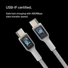 Belkin Кабель USB-C > USB-C заряджання/синхронізації 2м, 60Вт, Type-C, плетений, білий