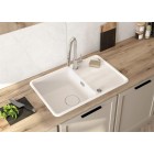 Deante Мийка кухонна Momi, граніт, прямокут., з крилом, 780х500х230мм, чаша - 1, врізна, алебастр Deante Мийка кухонна Momi, граніт, прямокут., з крилом, 780х500х230мм, чаша - 1, врізна, алебастр