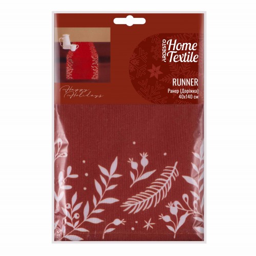 ARDESTO Ранер Happy Holidays, 40х140см, 90% поліестер, 10% бавовна, червоний ARDESTO Ранер Happy Holidays, 40х140см, 90% поліестер, 10% бавовна, червоний