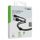 Кабель USB-A > USB-C заряджання/синхронізації Belkin 1м, 15Вт, Type-C, силіконовий з кліпсою, чорний