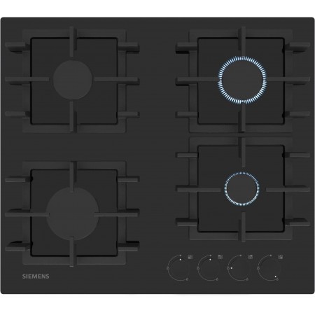 Siemens Варильна поверхня газова на склі, 60см, чавун, чорни