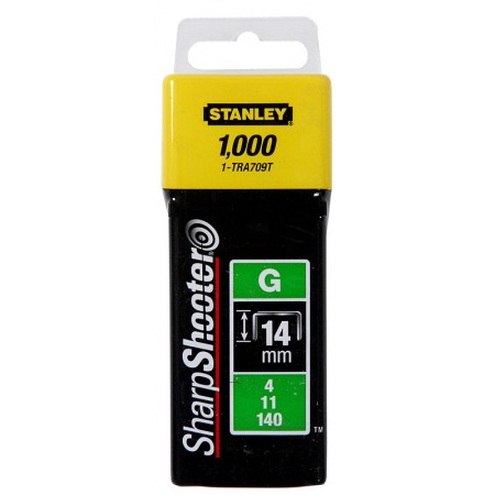 Stanley Скобы Light Duty, тип G, 14мм, 1000шт