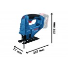 Bosch Лобзик GST 183-LI акумуляторний безщітковий 18В 1х4А·год 0-3300об·хв хід 20мм 1.6кг кейс