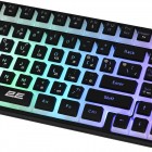 2E Gaming Клавіатура мембранна KG390 100key, USB-A/WL/BT, EN/UA, RGB, чорний
