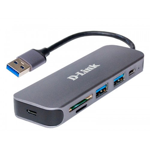 D-Link DUB-1325 USB-концентратор 2xUSB3.0, 1xUSB Type-C, 1xSD, 1x-microSD, USB 3.0