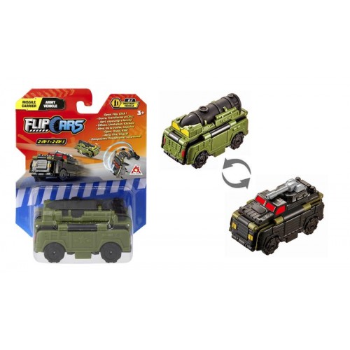 Машинка-трансформер Flip Cars 2в1 Військовий транспорт, Ракетоносець і Армійський автомобіль Машинка-трансформер Flip Cars 2в1 Військовий транспорт, Ракетоносець і Армійський автомобіль