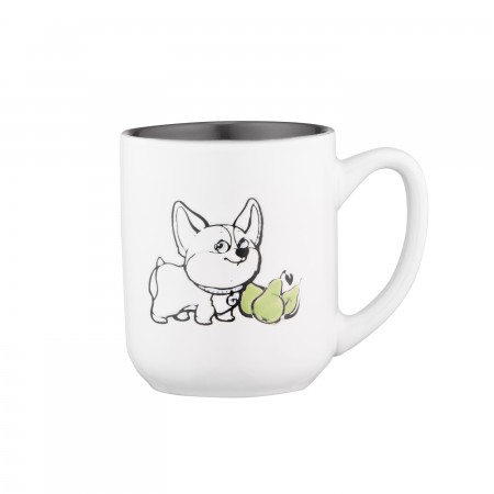 ARDESTO Чашка Corgi, 380мл, кераміка, біло-сірий