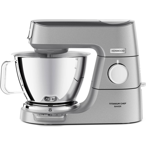 Kenwood Кухонна машина Titanium Chef Baker, 1200Вт, чаша-метал, корпус-метал, насадок-7, вбудовані ваги, дисплей, срібний