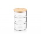 ARDESTO Набір ємностей для зберігання Midori, 3 х 400 мл, боросилікатне скло, бамбук