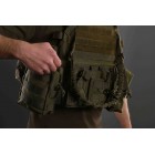 Плитоноска 2Е, Тип 1, з кишенями для бічного захисту і підсумками, Молле, зелена