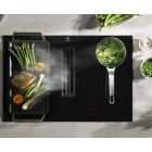 Electrolux Варильна повверхня індукційна, 80см, розширена зона, вбудована витяжка, Hob2Hood, чорний