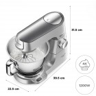 Kenwood Кухонна машина Titanium Chef Baker, 1200Вт, чаша-метал, корпус-метал, насадок-3, вбудовані ваги, дисплей, срібний