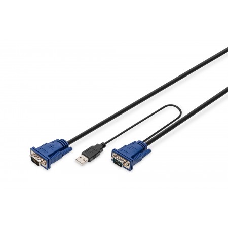 Digitus Кабель KVM Cable Set, VGA, PS/2-Mouse, PS/2-Keyboard