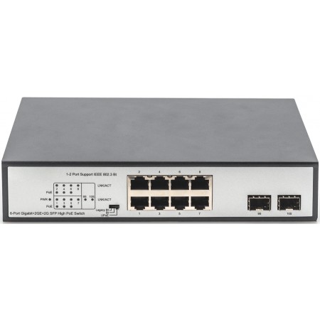 Digitus Комутатор 8-port Gigabit PoE+ 2 SFP Uplinks 180W Unm