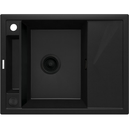 Deante Мийка кухонна Magnetic, граніт, прямокут., з крилом, 