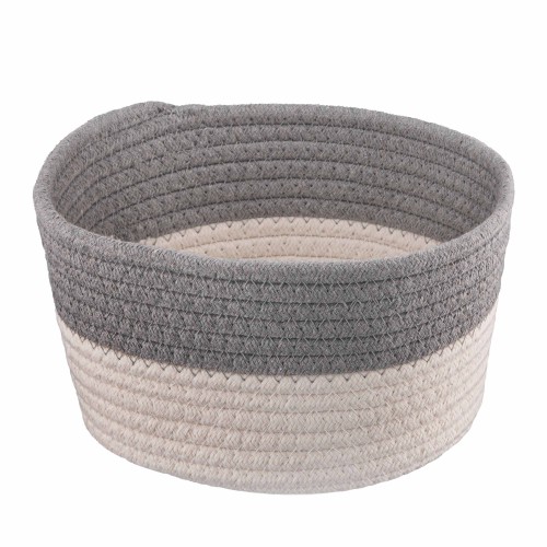 Кошик плетений для зберігання Ardesto Vigor 3.5л, бавовняний шпагат, сірий, білий Кошик плетений для зберігання Ardesto Vigor 3.5л, бавовняний шпагат, сірий, білий