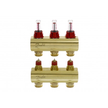 Danfoss Колектор FHF 3+3 з ротаметрами, латунний