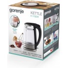 Gorenje Електрочайник 1.7л, 2,200 Вт, strix контроль, скло, чорний