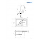 Deante Набір для кухні Leda, гранітна мийка ZRD_2113 + зміш. BEN_262M, графіт-хром Deante Набір для кухні Leda, гранітна мийка ZRD_2113 + зміш. BEN_262M, графіт-хром