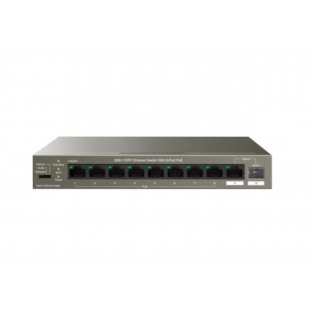 Tenda Комутатор TEG1110PF-8-102W 8xGE PoE, 1xGE, 1xSFP, Неке