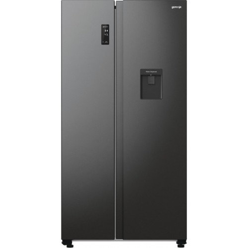 Gorenje Холодильник SBS, 179х67х92см, 2 двері, 353(191)л, А++, NF+, Інв., Зона св-ті, диспенсер, генератор льоду, Зовн. Диспл, чорний