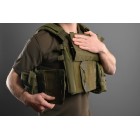 Плитоноска 2Е, Тип 1, з кишенями для бічного захисту і підсумками, Молле, зелена