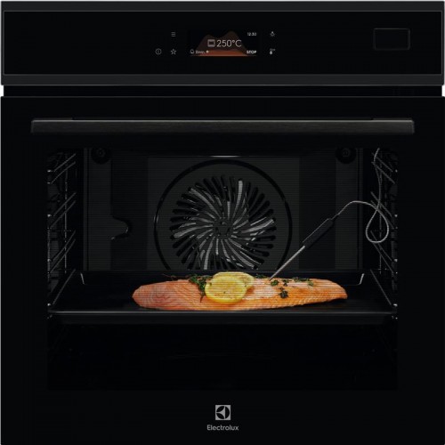 Electrolux Духова шафа електрична, 70л, А++, пара, дисплей, конвекція, ф-ція пароварки, телескопічні напрямні, чорний