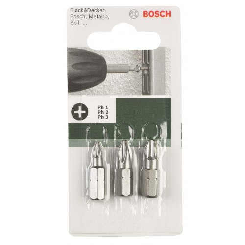 Bosch Біти набір: PH1, PH2, PH3, 25мм Bosch Біти набір: PH1, PH2, PH3, 25мм