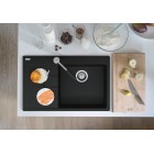 Мийка кухонна Franke Centro, фраграніт, прямокутник, з крилом зліва, 780х500х200мм, чаша - 1, врізна, CNG 611-78 TL , чорний матовий