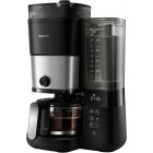Philips Кавоварка крапельна All-in-1 Brew, 1.25л, зерно+мелена, дисплей, підігрів кавника, кавомолка, чорний