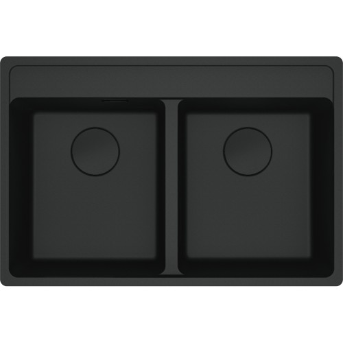 Мийка кухонна Franke Maris, фраграніт, прямокутник, без крила, 760х510х200мм, чаша - 2, врізна, MRG 620 TL, чорний матовий