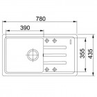 Franke Мийка кухонна Malta, фраграніт, прямокутник, з крилом, 780х435х200мм, чаша - 1, накладна, BSG 611-78, онікс