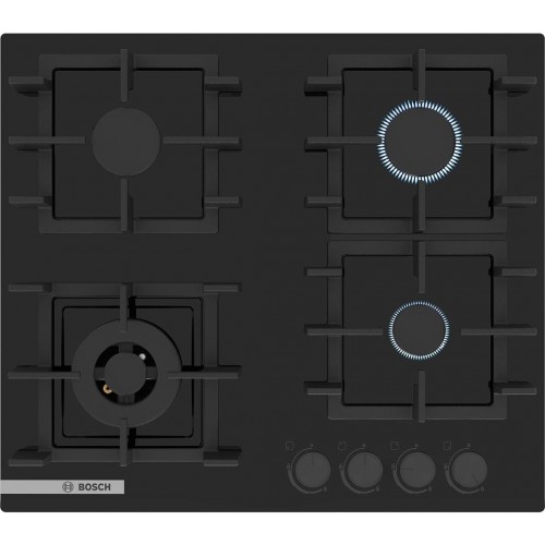Bosch Варильна поверхня Bosch газова на склі, 60см, чавун, чорний