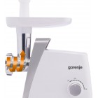 Gorenje М'ясорубка, 1600Вт, 2,2кг/хв, 2 решітки, пластик, білий