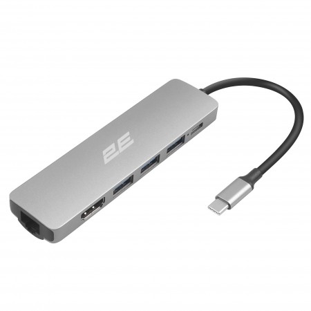Хаб 2E USB-С > 2хUSB-A 2.0/USB-A 3.0/USB-C PD/HDMI/Ethernet,