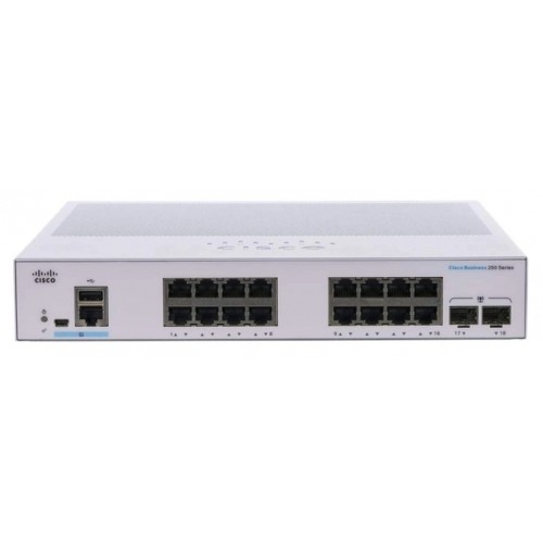 Cisco Комутатор CBS250 Smart 16-port GE, 2x1G SFP Cisco Комутатор CBS250 Smart 16-port GE, 2x1G SFP