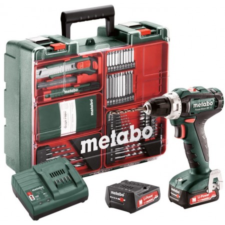 Metabo Шуруповерт-дриль PowerMaxx SB 12 Set, 2x2Ah, з/п, коф