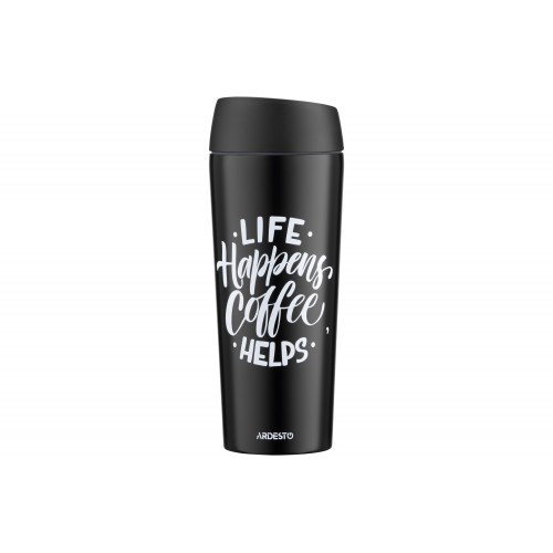 ARDESTO Термокухоль Coffee Time 450 мл, нержавіюча сталь, чорний ARDESTO Термокухоль Coffee Time 450 мл, нержавіюча сталь, чорний