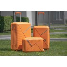 2E Валіза пластикова, SIGMA, велика, 4 колеса, помаранчева