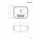 Deante Мийка кухонна Household, нерж.сталь, прямокутник, без крила, 533х433х220мм, чаша - 1, підвісна, нерж