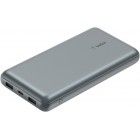 Belkin Акумулятор портативний літій-іонний Power Bank 20000мА·год, 15Вт, 2хUSB-A/USB-C, cірий