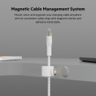 Belkin Кабель USB-A - Lightning плетений, силіконовий, з ремінцем на магніті, 1м, білий