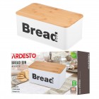 ARDESTO Хлібниця Midori 33х18х13см, метал, бамбук, білий ARDESTO Хлібниця Midori 33х18х13см, метал, бамбук, білий