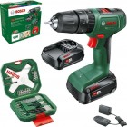 Bosch Шурупокрут-дриль акумуляторний EasyImpact 18V-40 18В 2х2А·год 20·38Нм 0-430·0-1630об·хв кейс ЗП набір з 34 предметів (АС Xline) 1.4кг