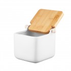 ARDESTO Цукорниця Midori 12х12х11см, 840мл, кераміка, бамбук, біла ARDESTO Цукорниця Midori 12х12х11см, 840мл, кераміка, бамбук, біла
