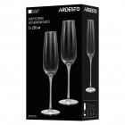 ARDESTO Набір келихів для шампанського Black Mars Orion 220мл, 2шт, скло, прозоро-сірий ARDESTO Набір келихів для шампанського Black Mars Orion 220мл, 2шт, скло, прозоро-сірий