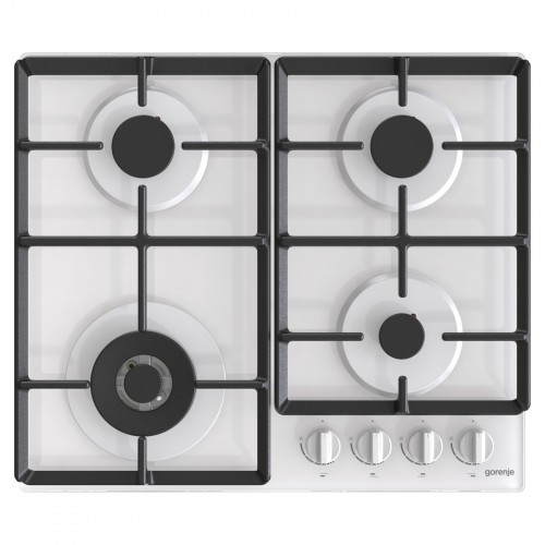 Gorenje Варильна поверхня газова на склі, 60см, чавун, білий Gorenje Варильна поверхня газова на склі, 60см, чавун, білий
