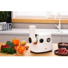 ARDESTO М'ясорубка, 1600Вт, продук.-1.6кг/хв, 3 решітки + для ковб., кеббе, 3 терки, пластик, біло-сріблястий